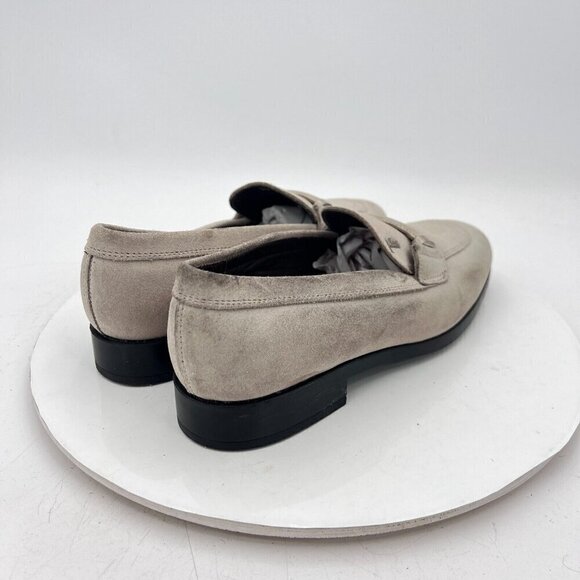 Tod's Women Size EU 38.5 US 8.5 Light Grey Suede Penny Loafer Low Heel Shoes - Picture 5 of 13